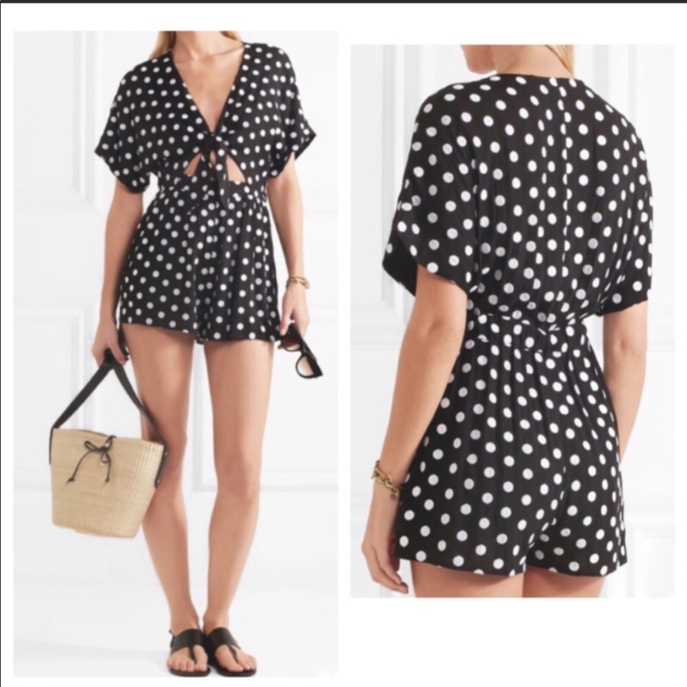 SOLD✅ Mara Hoffman Embroidered Polka-Dot Romper